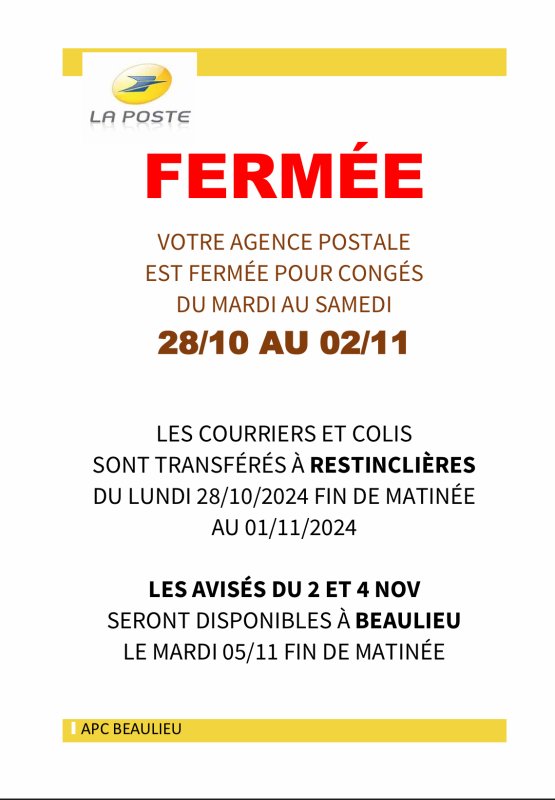 Information agence postale