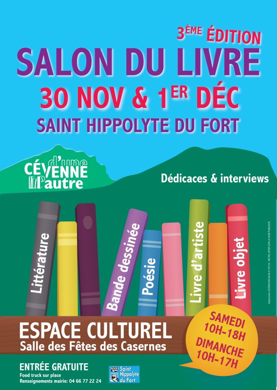 3e Salon du Livre "D'une Cévenne l'autre" - 30 novembre & 1er décembre 2024