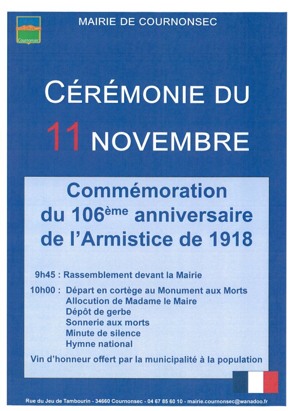 CEREMONIE DU 11 NOVEMBRE