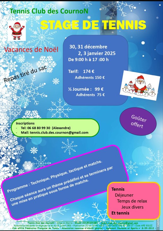 STAGE de TENNIS