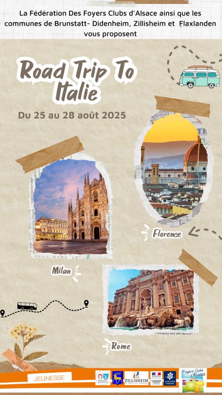 Projet Séjour 11-17 ans - Road Trip en Italie