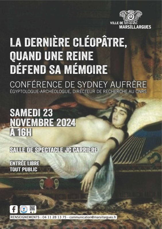 CONFERENCE : La dernière Cléopâtre, quand une reine défend sa mémoire