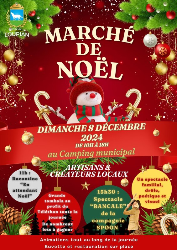 🎄​🎄​ RDV le dimanche 8 Décembre au camping municipal pour notre grand marché de Noël ! 🎄​🎄​