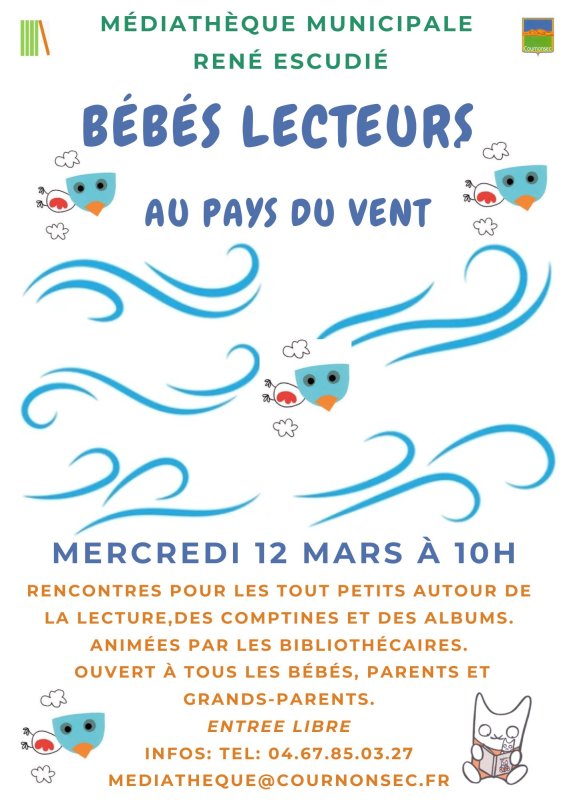 Bébés lecteurs au pays du vent mercredi 12 mars 10h