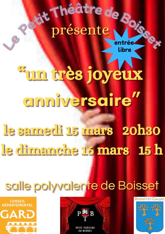 Évènement : 🎭Représentation du Petit Théâtre de Boisset