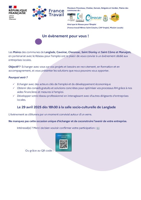 ÉVÉNEMENT EXCLUSIF A L'ATTENTION DES ENTREPRISES LOCALES