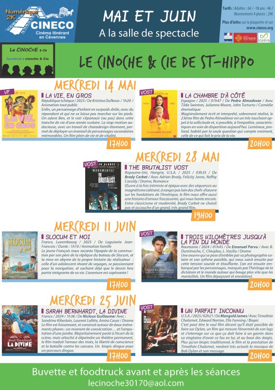 Séances cinéma - Mercredi 14 mai