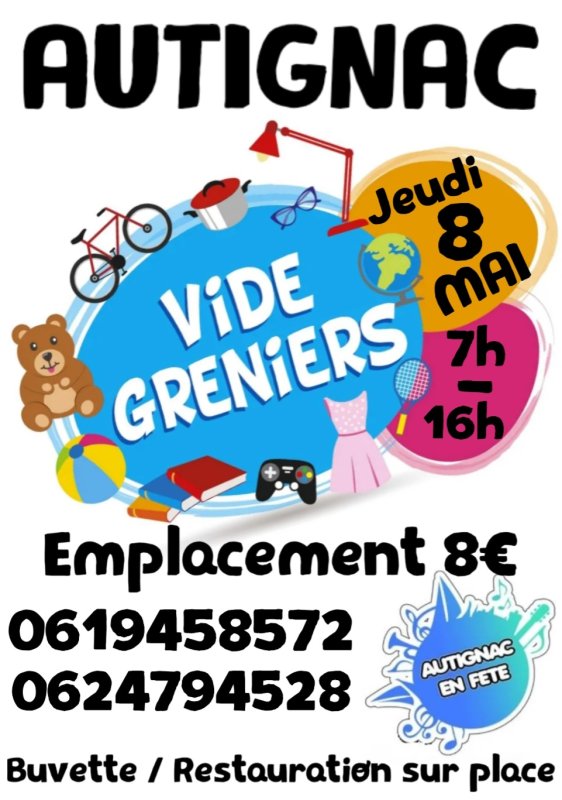 Vide grenier organiser par Autignac en Fête