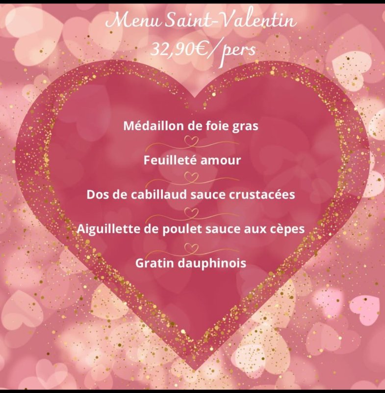 Menu saint Valentin