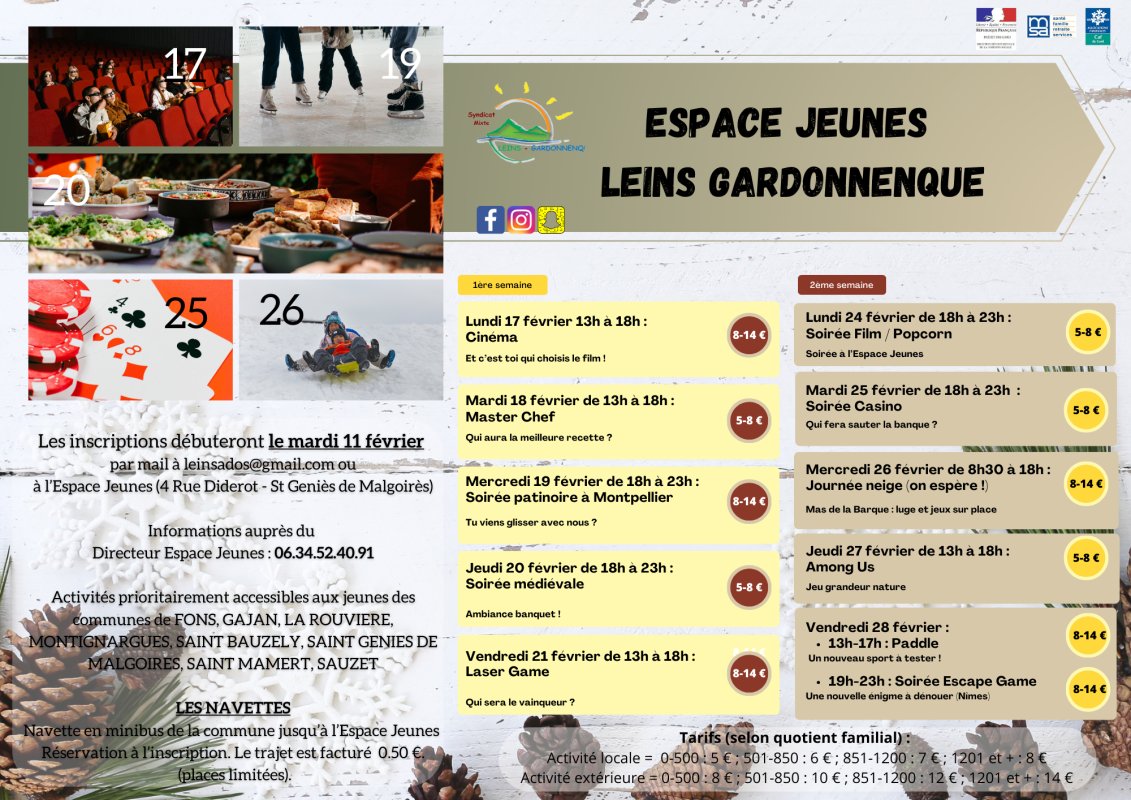 Programme vacances