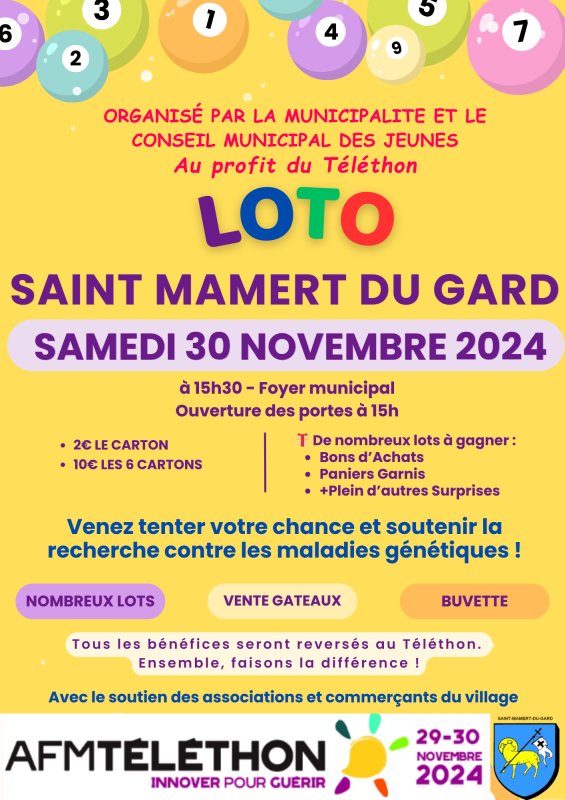 LOTO - SAMEDI 30 NOVEMBRE - 15H30