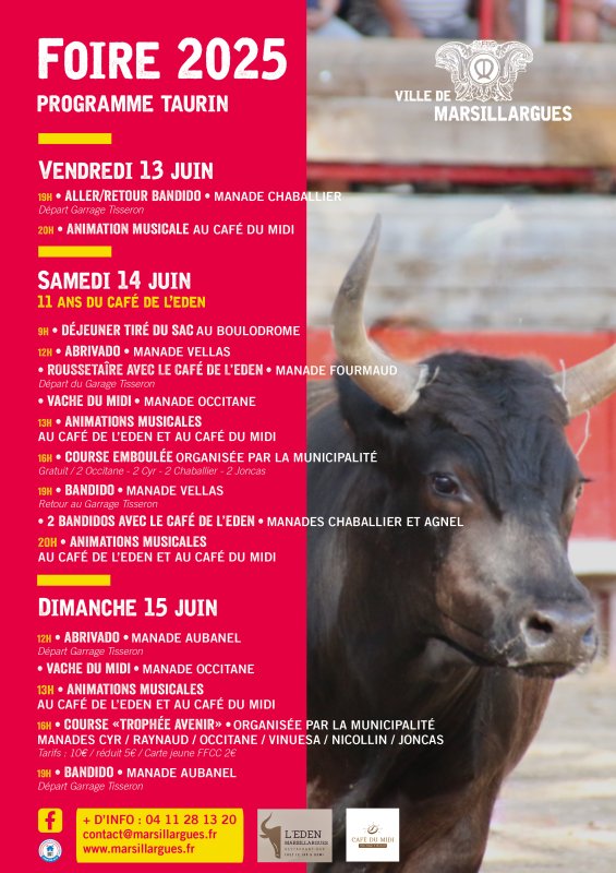 🐂🔥 FOIRE 2025 – PROGRAMME TAURIN🔥🐂
