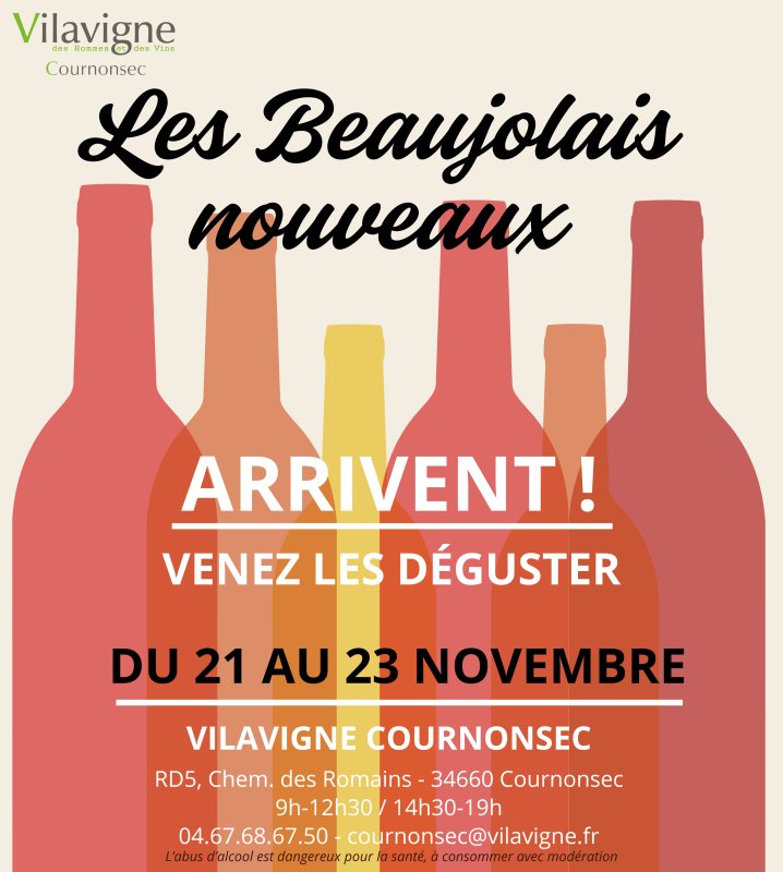 Les beaujolais nouveaux arrivent chez Vilavigne Cournonsec !