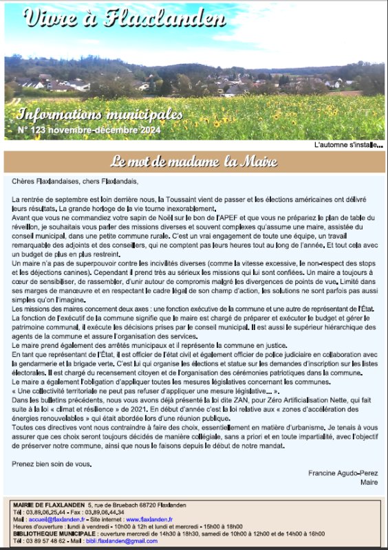 Bulletin municipal novembre-décembre 2024