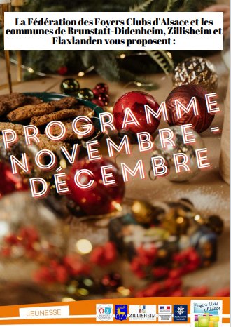 Programme d'animation extrascolaire 11 -17 ans Novembre - Décembre 2024