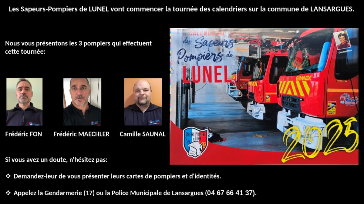 Calendrier des pompiers