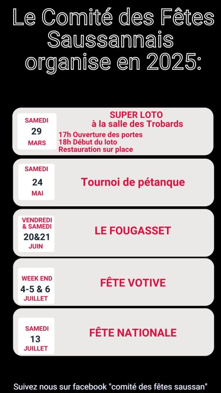 planning festivités 2025