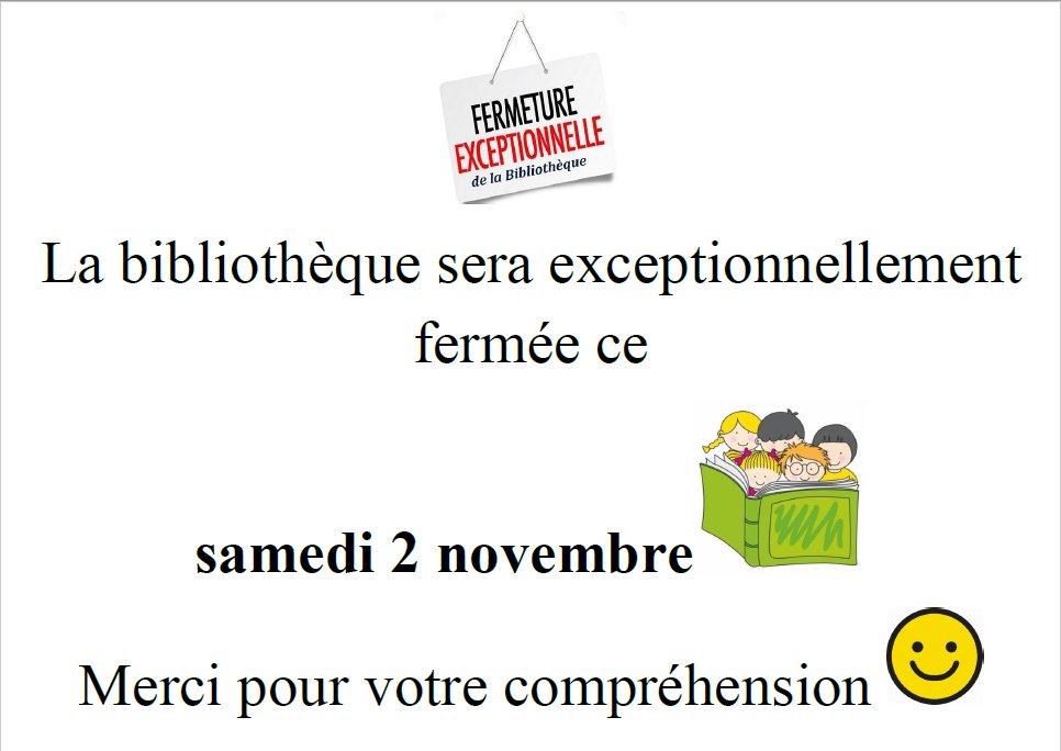 Fermeture samedi 2 novembre