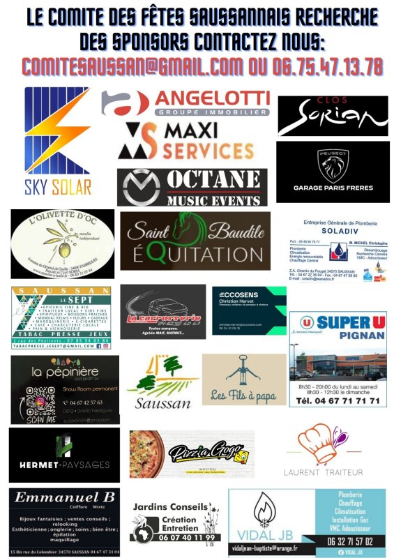 SPONSORS COMITE DES FÊTES SAUSSANNAIS