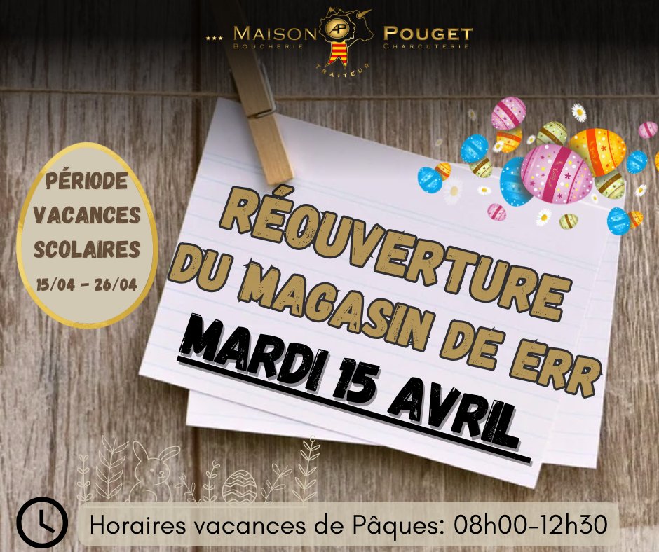 🕔Réouverture MAISON POUGET/ MAGASIN DE ERR