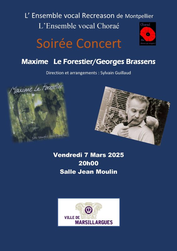 SOIREE CONSERT : Maxime Le Forestier / Georges Brassens par l'Ensemble vocal RECREASON