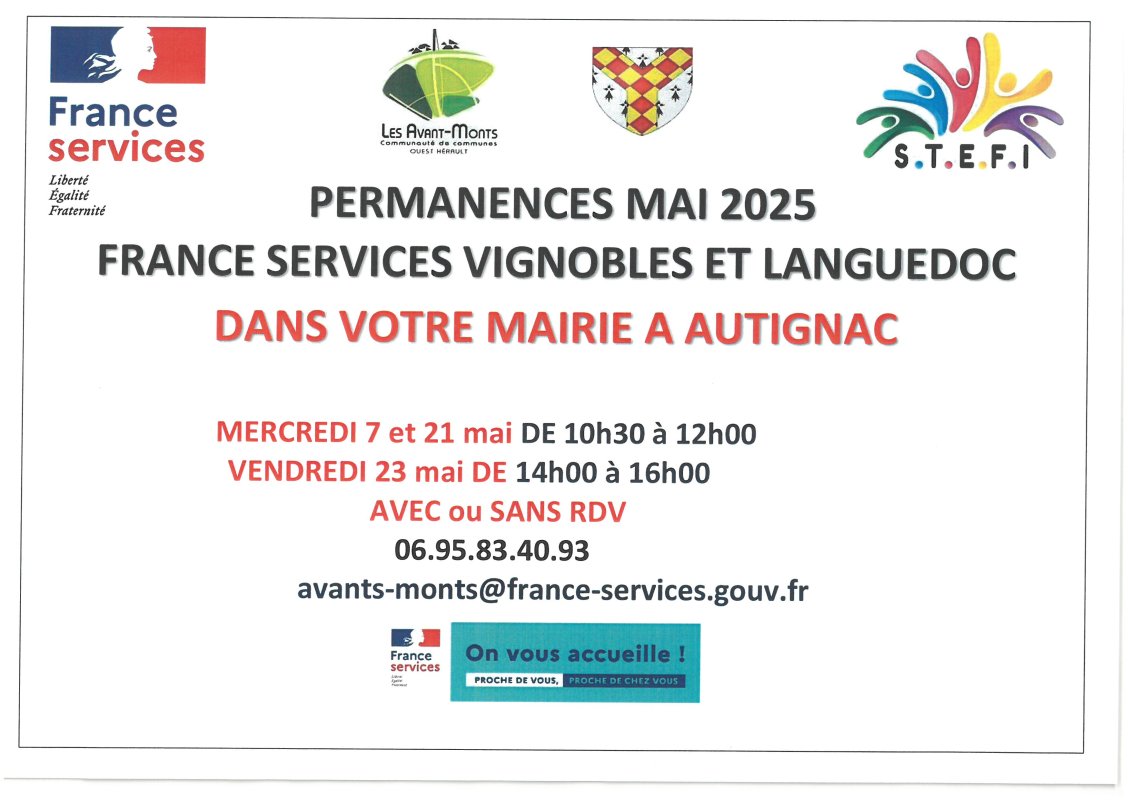 PERMANENCES FRANCE SERVICES MAI 2025