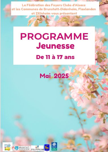 Programme jeunesse extrascolaire 11 - 17 ans Mai 2025