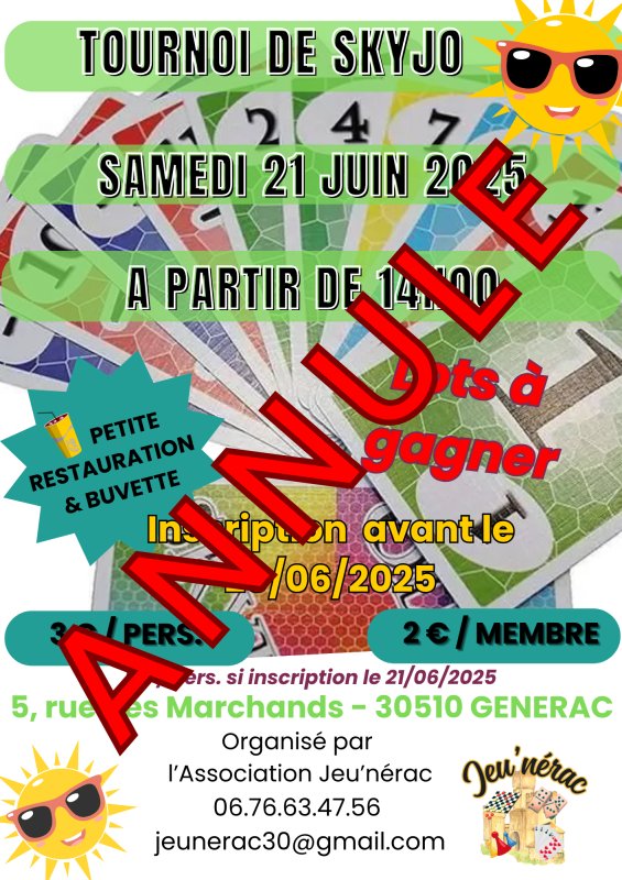 Tournoi de Skyjo du 21 juin - annulé 😥