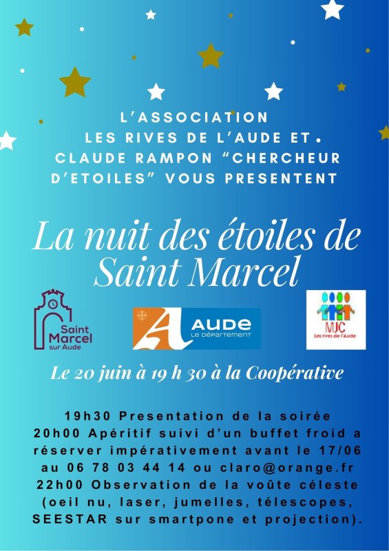 NUIT DES ÉTOILES. VENDREDI 20 JUIN 19h30. COOPÉ.