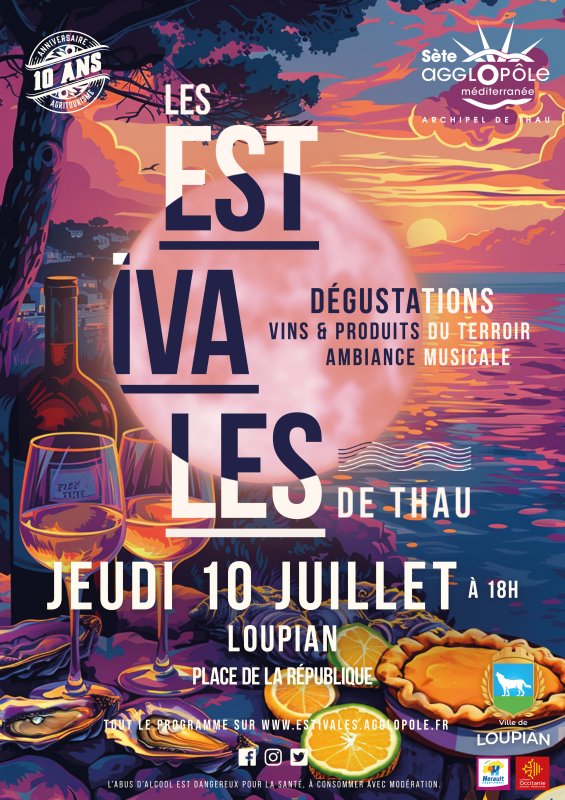 Rendez-vous le Jeudi 10 Juillet pour LES ESTIVALES DE THAU ! 🍷