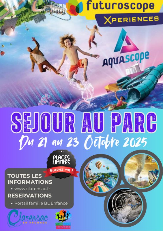 SEJOUR AU FUTUROSCOPE du 21 au 23 octobre 2025