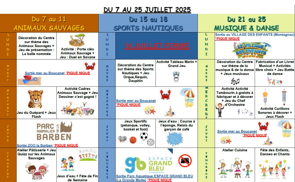 🥳ACCUEIL DE LOISIRS ÉTÉ 2025 🎉
