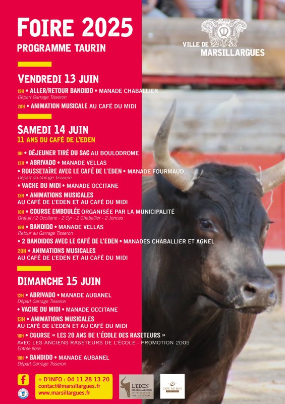 🎉🐂 FOIRE 2025 • 13 au 15 juin à Marsillargues