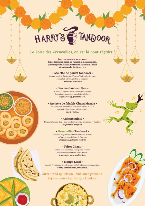 La Foire des Grenouilles – Menu indien