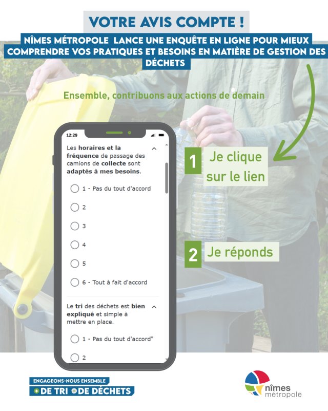 Nîmes Métropole : enquête en ligne sur les déchets