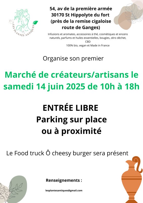 Marché de créateurs artisans Samedi 14 juin de 10h à 18h