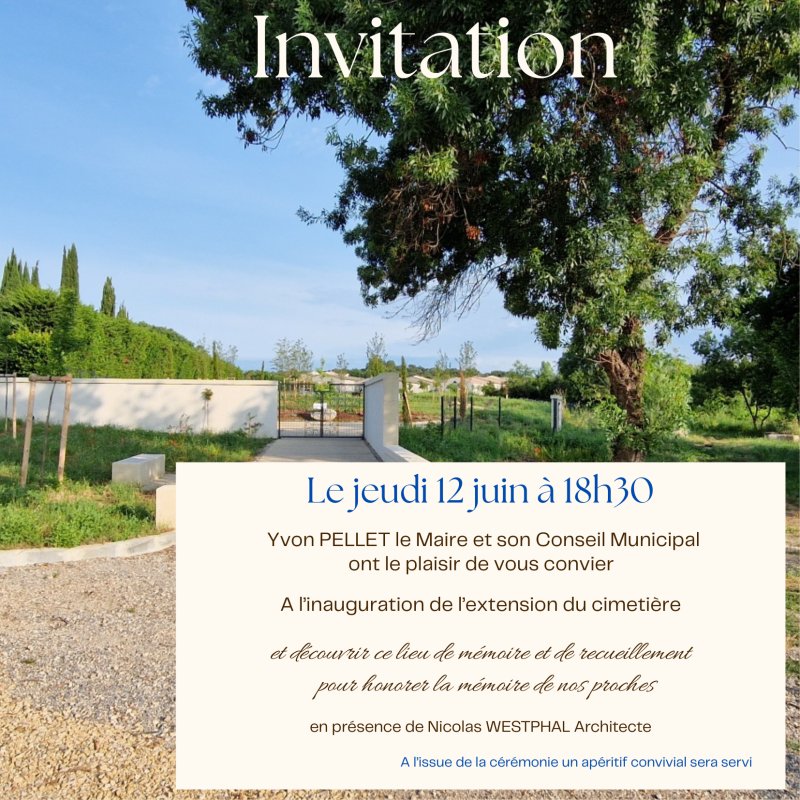 Évènement : INAUGURATION EXTENSION CIMETIERE