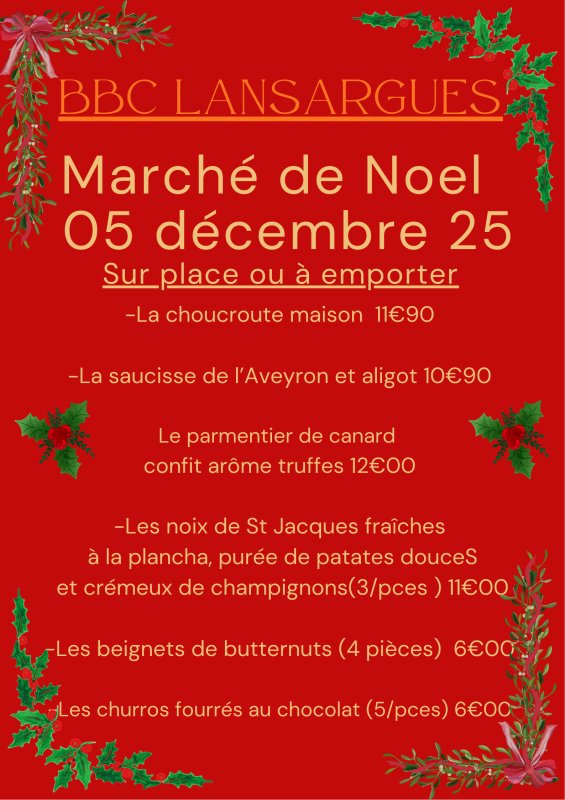 Marché de Noel 2025 BBC Café et Restaurant