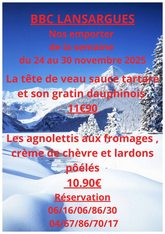 Emporter du 24 au 30 novembre 2025