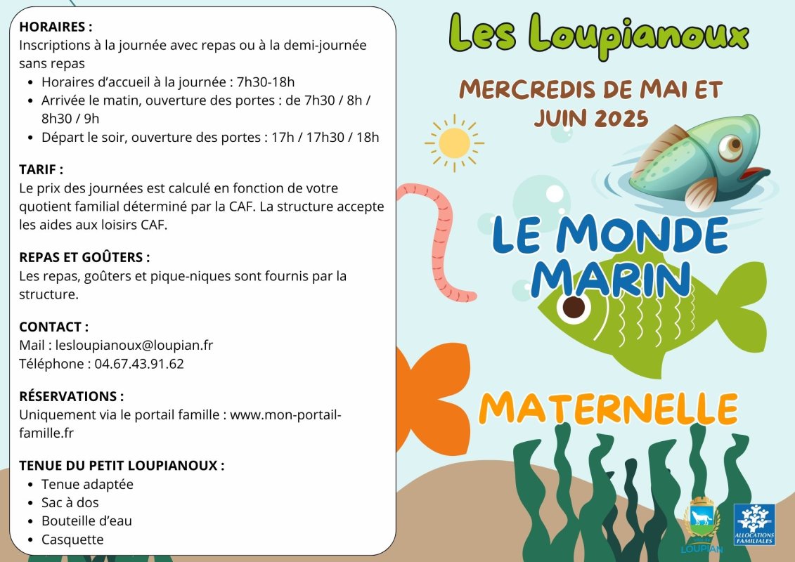🌞 Le service enfance a finalisé les plannings des mercredis jusqu'aux vacances d'été.