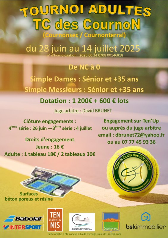Tournoi Officiel FFT Adultes 2025
