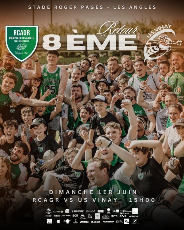 RUGBY CLUB LES ANGLES GARD RODANIEN RCAGR contre VINAY  Dimanche 1/06/2025