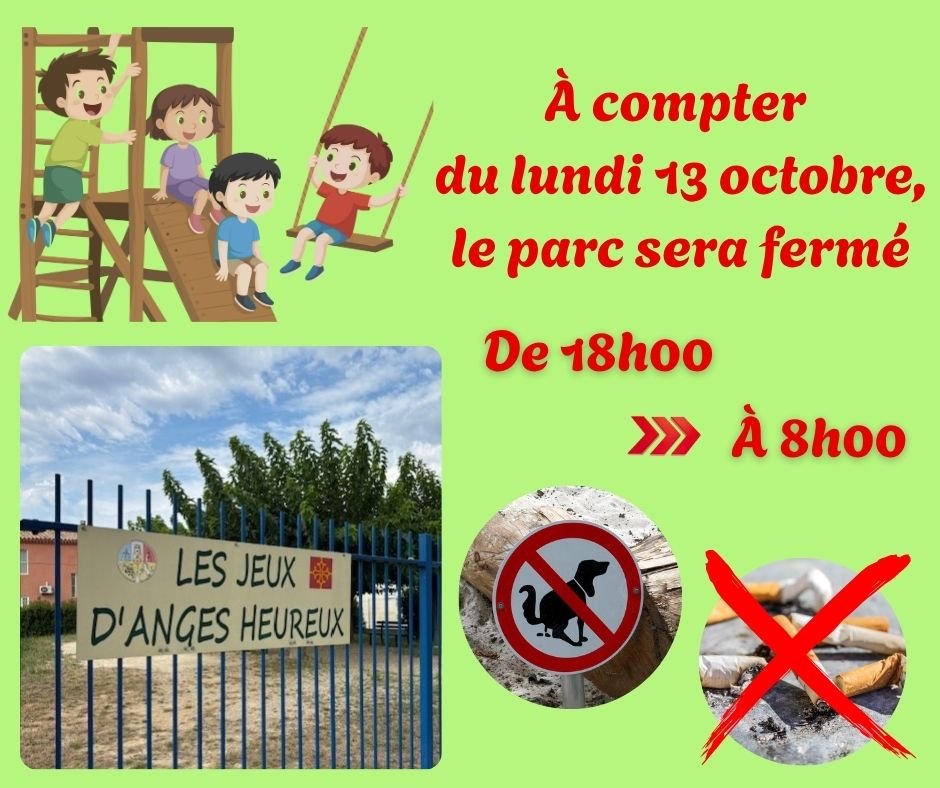 📢📢 [ 𝗜𝗡𝗙𝗢𝗥𝗠𝗔𝗧𝗜𝗢𝗡 ] - 𝗣𝗔𝗥𝗖 𝗗𝗘𝗦 𝗝𝗘𝗨𝗫 𝗗'𝗔𝗡𝗚𝗘𝗦 𝗛𝗘𝗨𝗥𝗘𝗨𝗫
