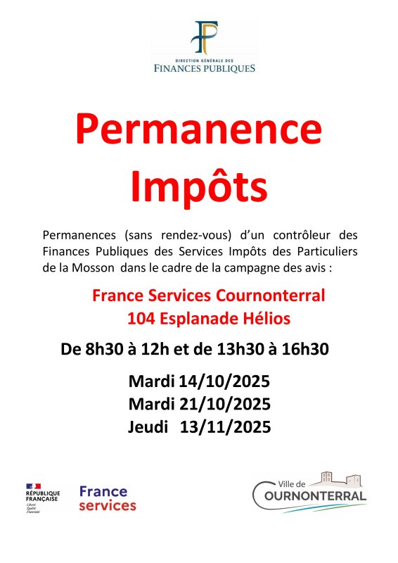 Permanences des impôts 2025