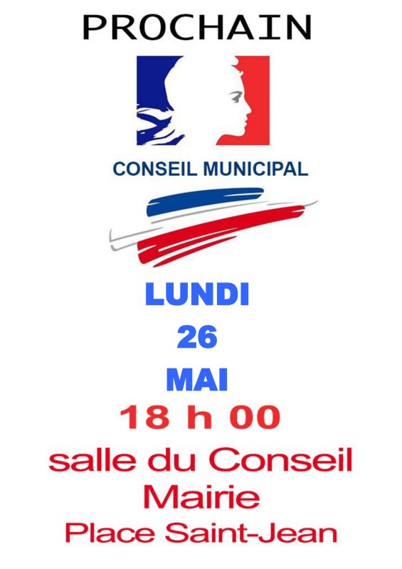 Réunion du Conseil municipal du 26 mai