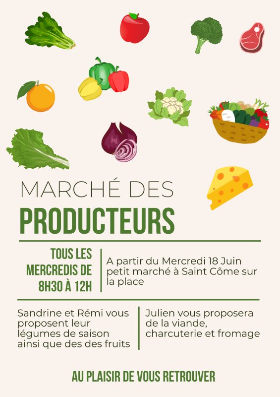 🛒 Nouveau petit marché hebdomadaire dans la commune 🥕🧀