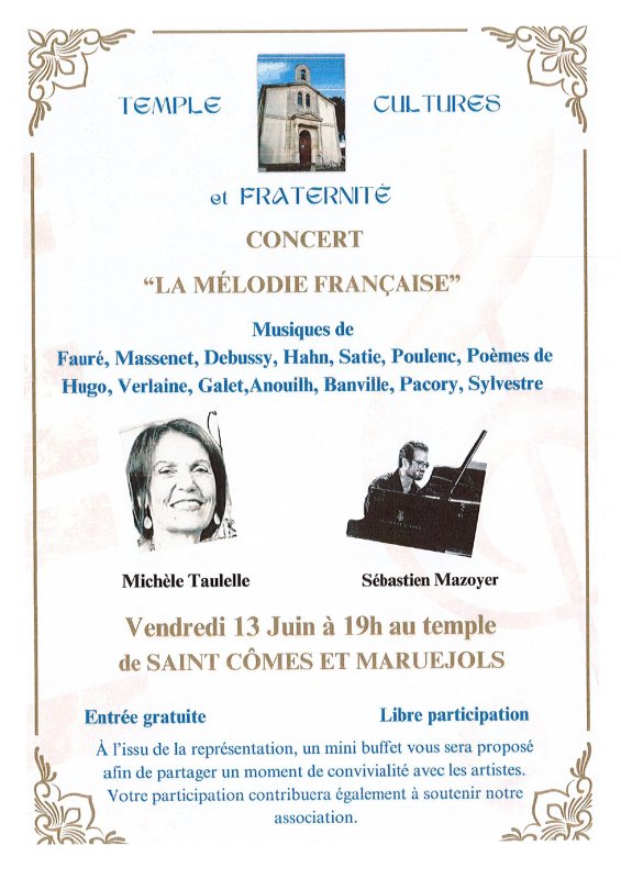 Concert au Temple "La mélodie Française"