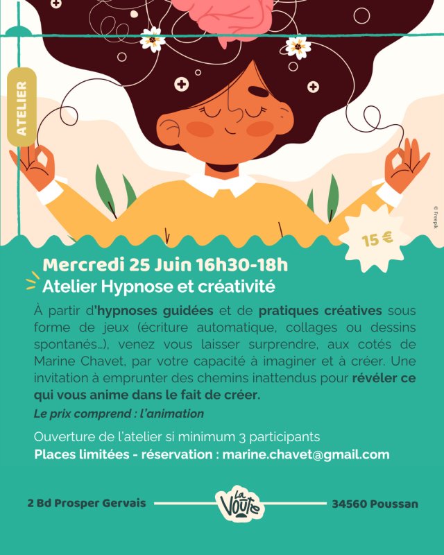 25/06 : Ateliers - Hypnose et créativité