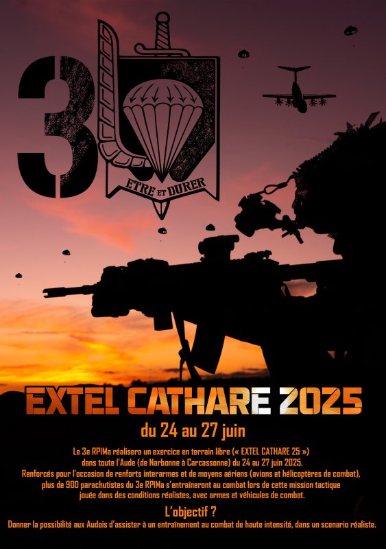 EXERCICE MILITAIRE "EXTEL CATHARE 25". Du 24 au 27 juin.