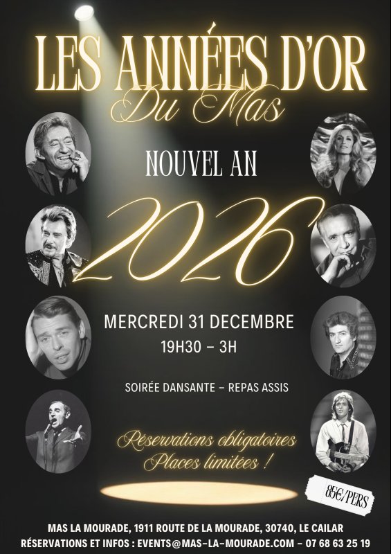 ✨ Réveillon du Nouvel An 2026 – Les Années d’Or du Mas ✨
